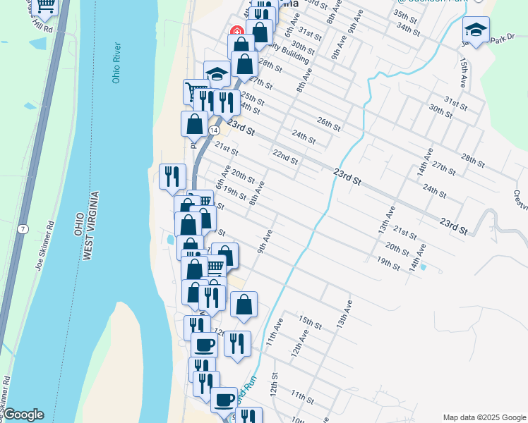 map of restaurants, bars, coffee shops, grocery stores, and more near 1800-1850 9th Avenue in Vienna