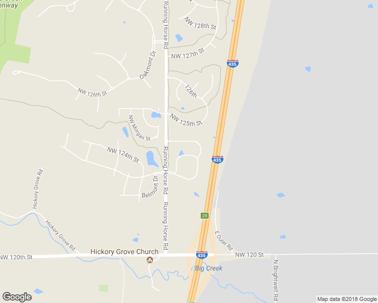 map of restaurants, bars, coffee shops, grocery stores, and more near 15475 Northwest 124th Street in Platte City
