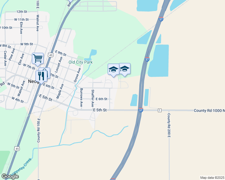 map of restaurants, bars, coffee shops, grocery stores, and more near 618 Wilson Avenue in Neoga