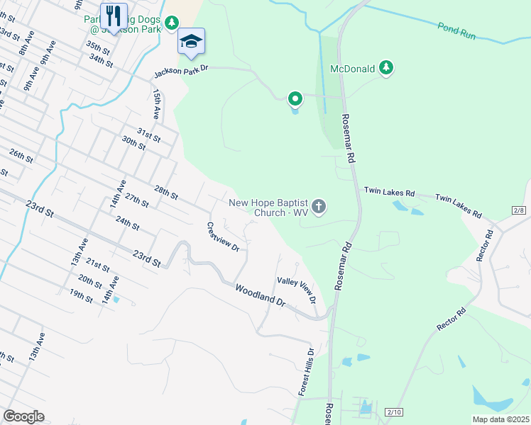 map of restaurants, bars, coffee shops, grocery stores, and more near 24 Ashwood Drive in Vienna