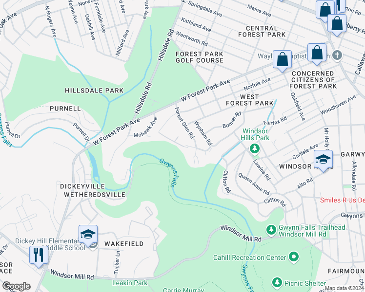 map of restaurants, bars, coffee shops, grocery stores, and more near 4718 Wakefield Rd in Baltimore