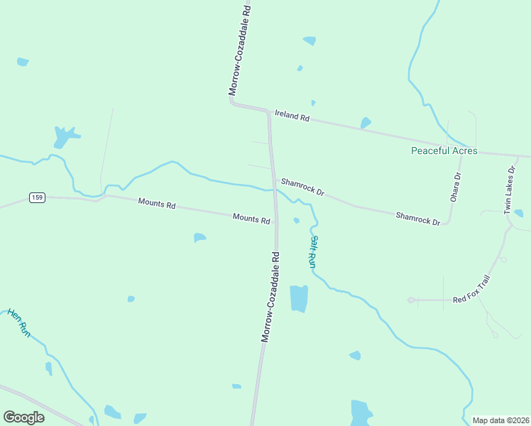 map of restaurants, bars, coffee shops, grocery stores, and more near 7787 County Road 43 in Morrow