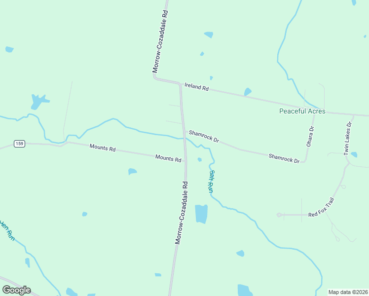 map of restaurants, bars, coffee shops, grocery stores, and more near 7787 County Road 43 in Morrow