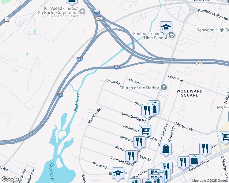 map of restaurants, bars, coffee shops, grocery stores, and more near 300 Oberle Avenue in Baltimore