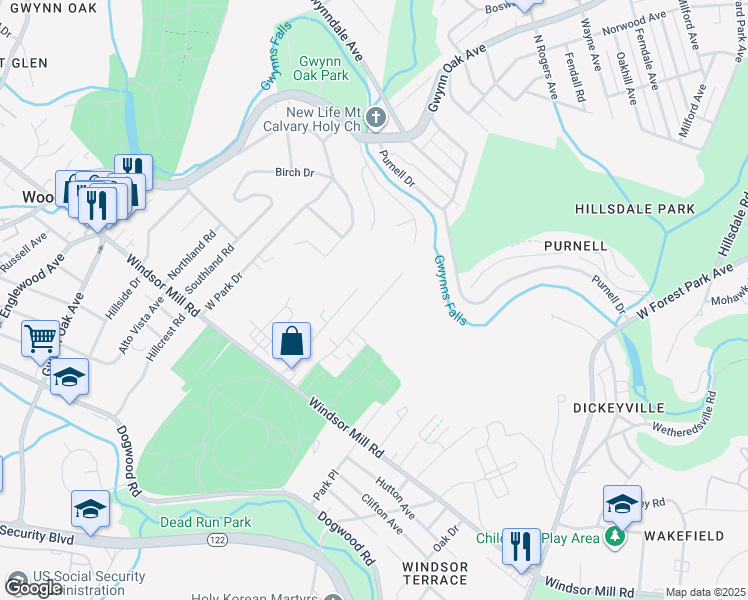 map of restaurants, bars, coffee shops, grocery stores, and more near 2148 Lorraine Avenue in Woodlawn