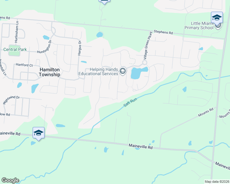 map of restaurants, bars, coffee shops, grocery stores, and more near 7851 Wilderness Way in Maineville