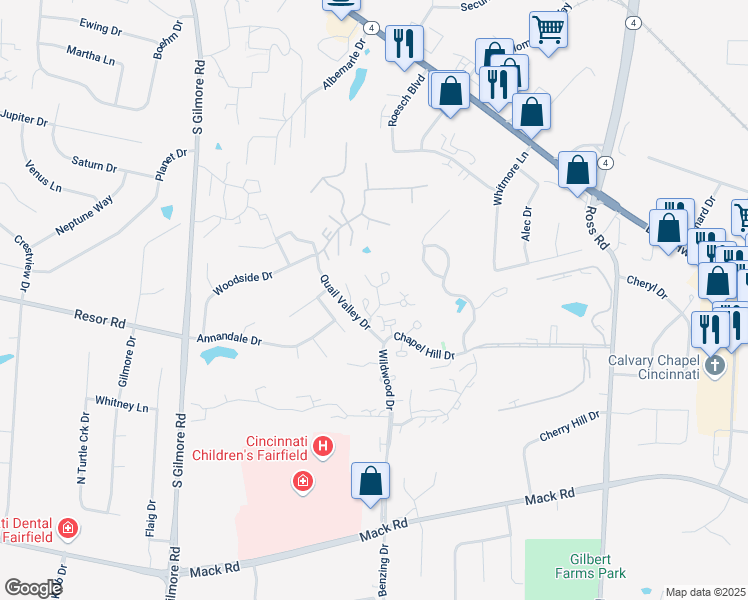 map of restaurants, bars, coffee shops, grocery stores, and more near 4 Devon Court in Fairfield