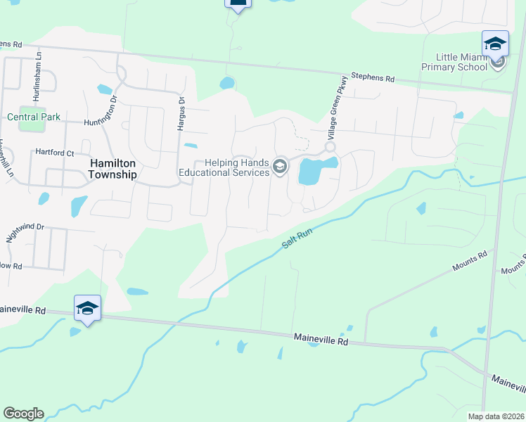 map of restaurants, bars, coffee shops, grocery stores, and more near 7851 Wilderness Way in Maineville