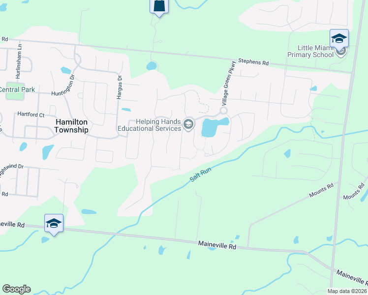 map of restaurants, bars, coffee shops, grocery stores, and more near 7851 Wilderness Way in Maineville