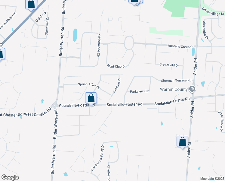 map of restaurants, bars, coffee shops, grocery stores, and more near 8147 Autumn Place in Mason
