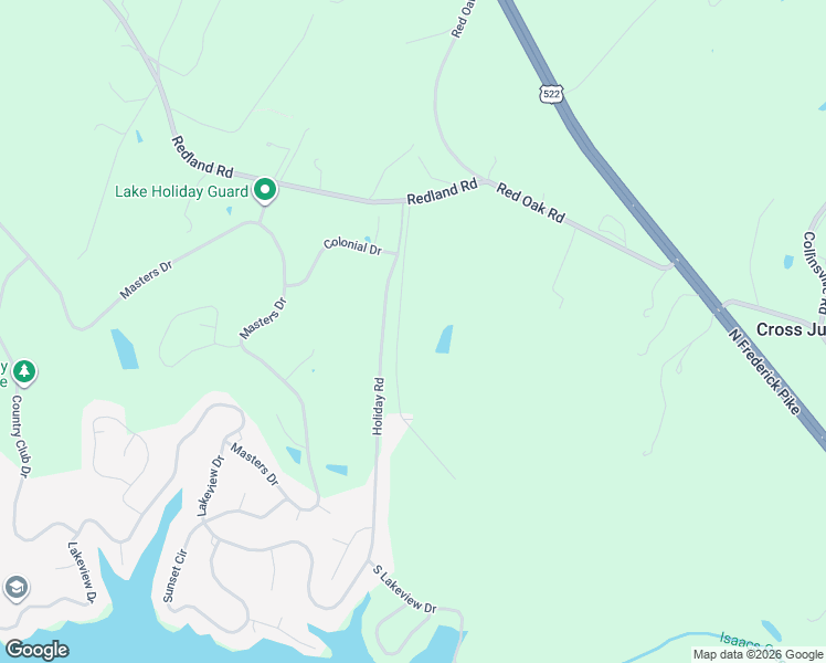 map of restaurants, bars, coffee shops, grocery stores, and more near 127 Holiday Road in Cross Junction