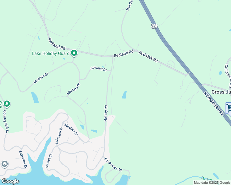 map of restaurants, bars, coffee shops, grocery stores, and more near 2 Red Oak Road in Cross Junction