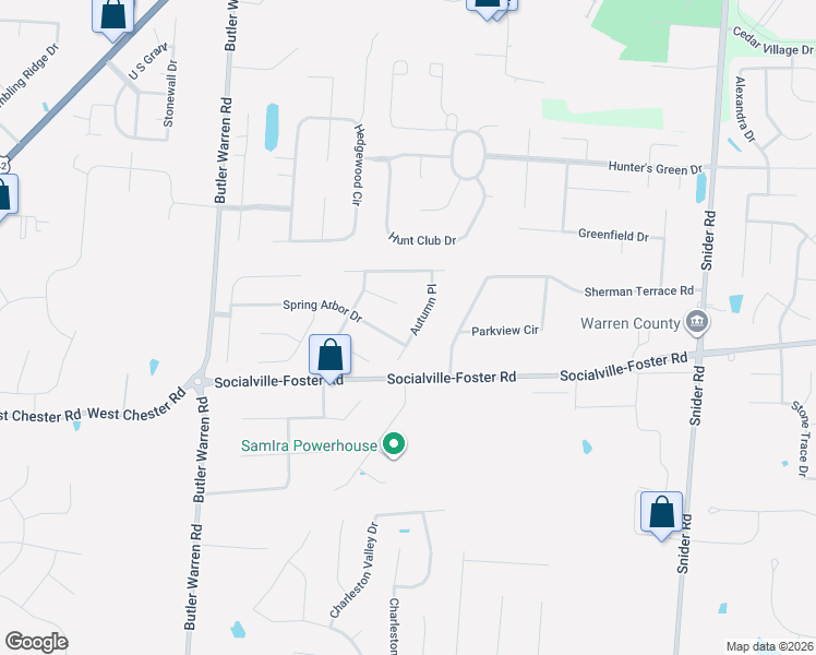 map of restaurants, bars, coffee shops, grocery stores, and more near 6617 Harvest Court in Mason