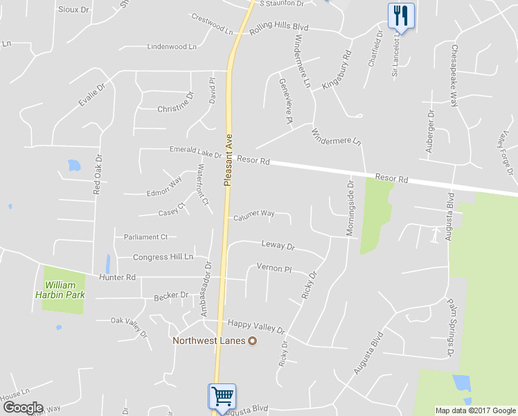 map of restaurants, bars, coffee shops, grocery stores, and more near 1790 Calumet Way in Fairfield