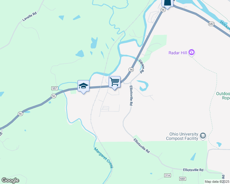 map of restaurants, bars, coffee shops, grocery stores, and more near 771 West Union Street in Athens