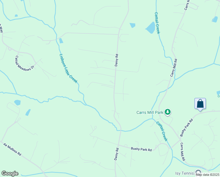 map of restaurants, bars, coffee shops, grocery stores, and more near 1850 Daisy Road in Woodbine