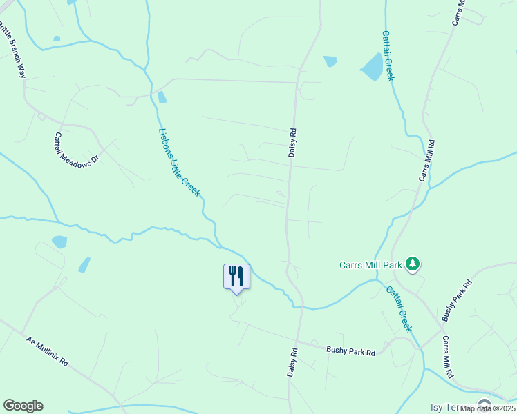 map of restaurants, bars, coffee shops, grocery stores, and more near 1840 Daisy Road in Woodbine