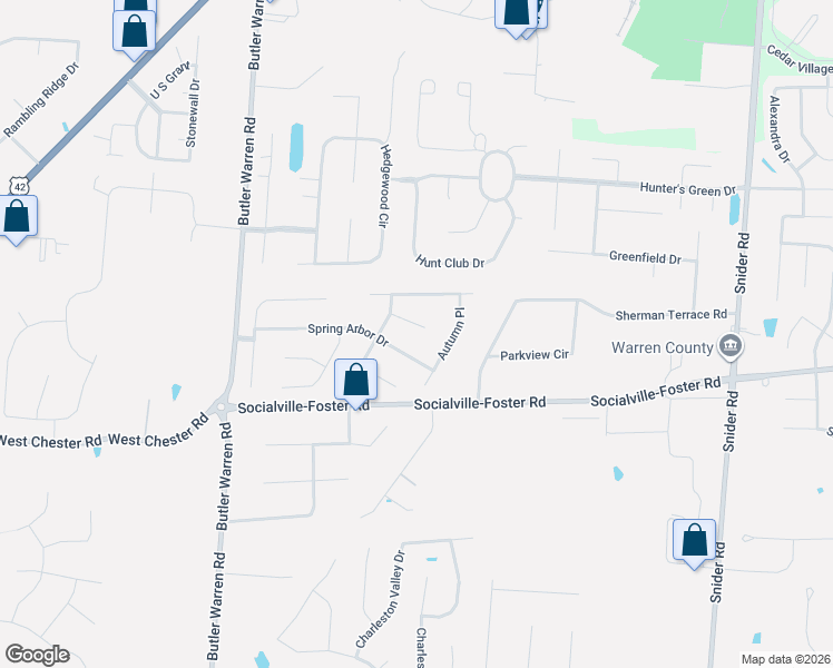 map of restaurants, bars, coffee shops, grocery stores, and more near 6617 Harvest Court in Mason