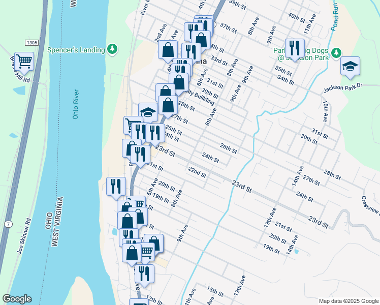 map of restaurants, bars, coffee shops, grocery stores, and more near 2305 8th Ave in Vienna