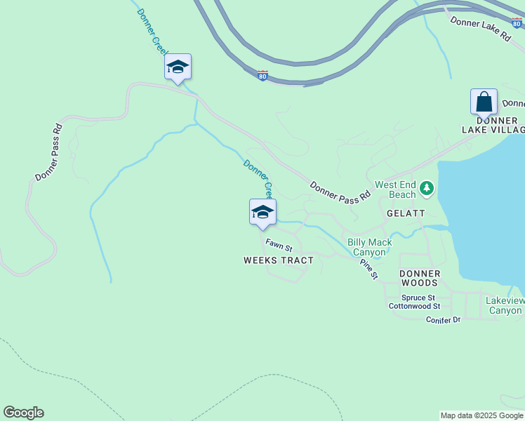 map of restaurants, bars, coffee shops, grocery stores, and more near 10579 Bear Run in Truckee