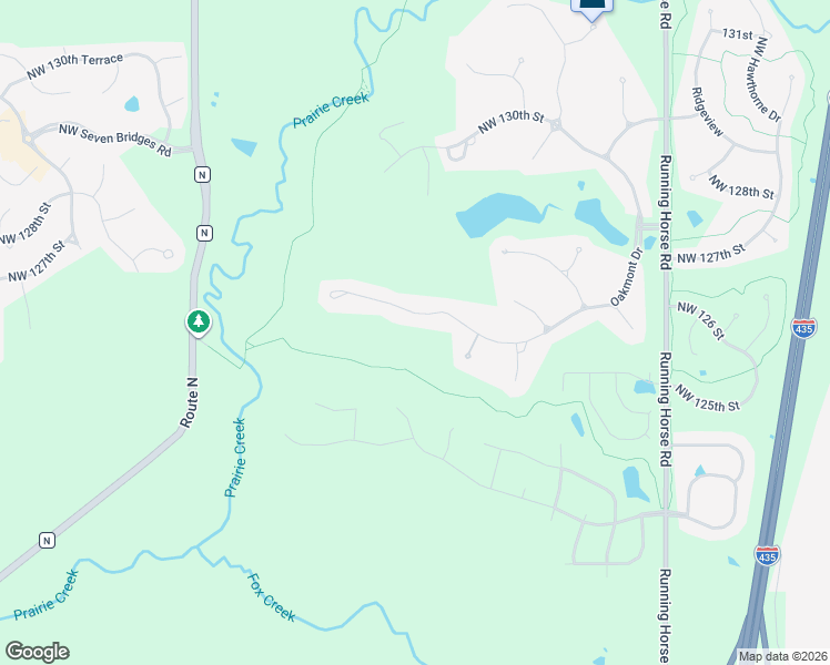 map of restaurants, bars, coffee shops, grocery stores, and more near 16495 Northwest 126th Street in Platte City
