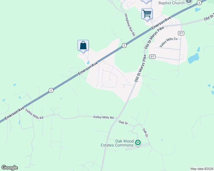 map of restaurants, bars, coffee shops, grocery stores, and more near 286 Captain Ames Drive in Parkersburg