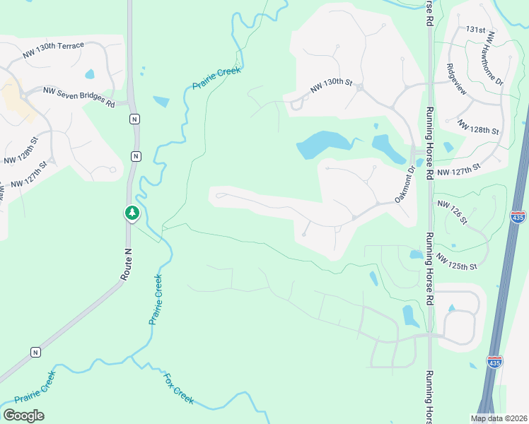 map of restaurants, bars, coffee shops, grocery stores, and more near 16495 Northwest 126th Street in Platte City