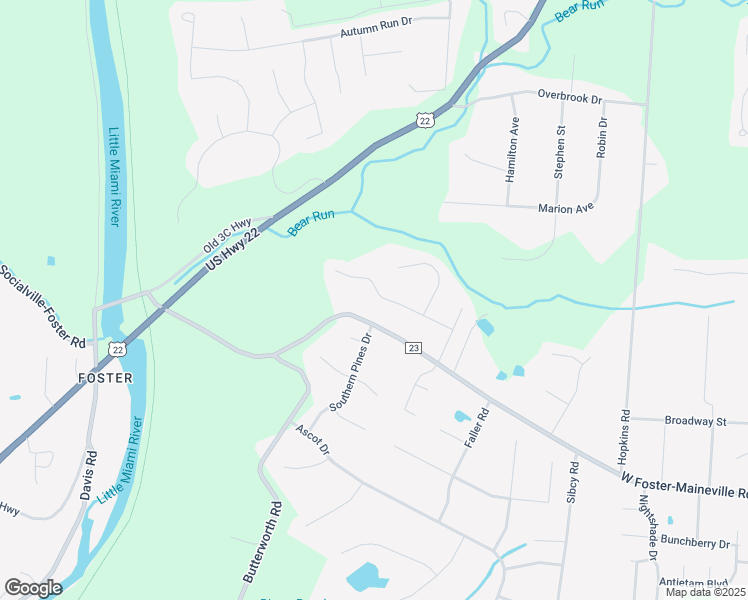 map of restaurants, bars, coffee shops, grocery stores, and more near 1225 Avalon Drive in Maineville