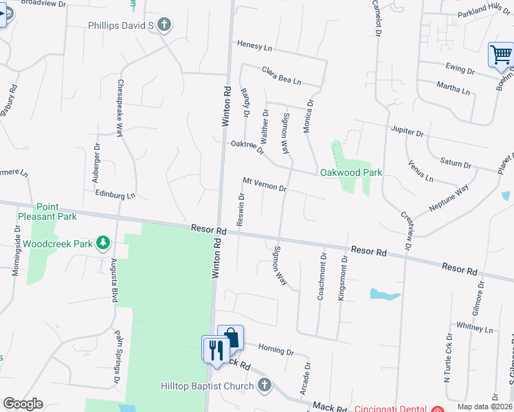 map of restaurants, bars, coffee shops, grocery stores, and more near 5735 Barkley Court in Fairfield