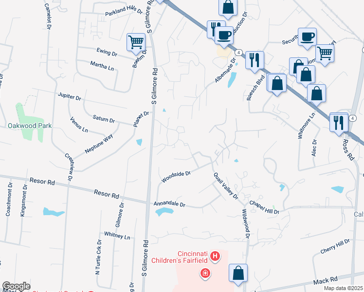 map of restaurants, bars, coffee shops, grocery stores, and more near 9 Palmer Court in Fairfield