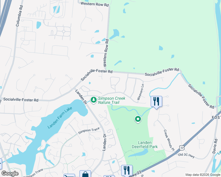 map of restaurants, bars, coffee shops, grocery stores, and more near 7728 Hackney Circle in Maineville