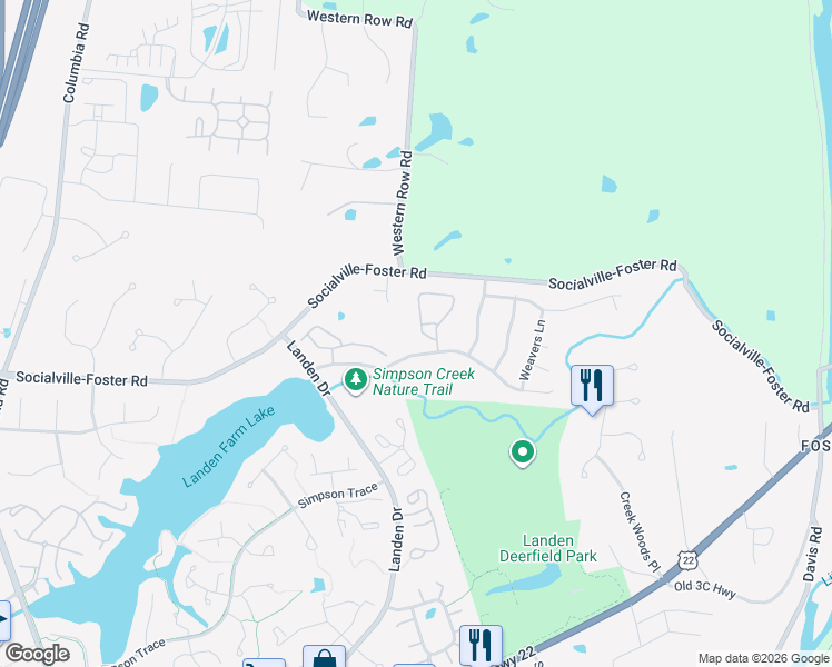 map of restaurants, bars, coffee shops, grocery stores, and more near 7746 Hackney Circle in Maineville