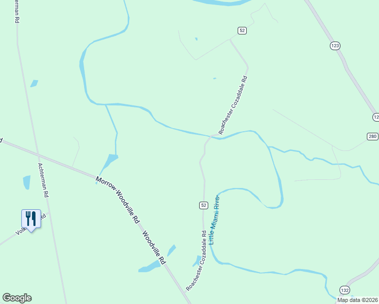 map of restaurants, bars, coffee shops, grocery stores, and more near 7215 Roachester Cozaddale Road in Pleasant Plain