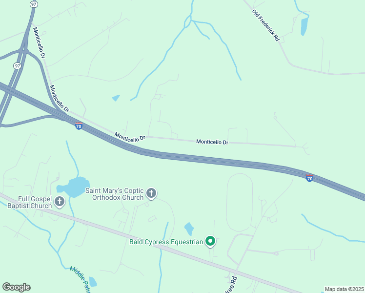 map of restaurants, bars, coffee shops, grocery stores, and more near 14081 Monticello Drive in Cooksville