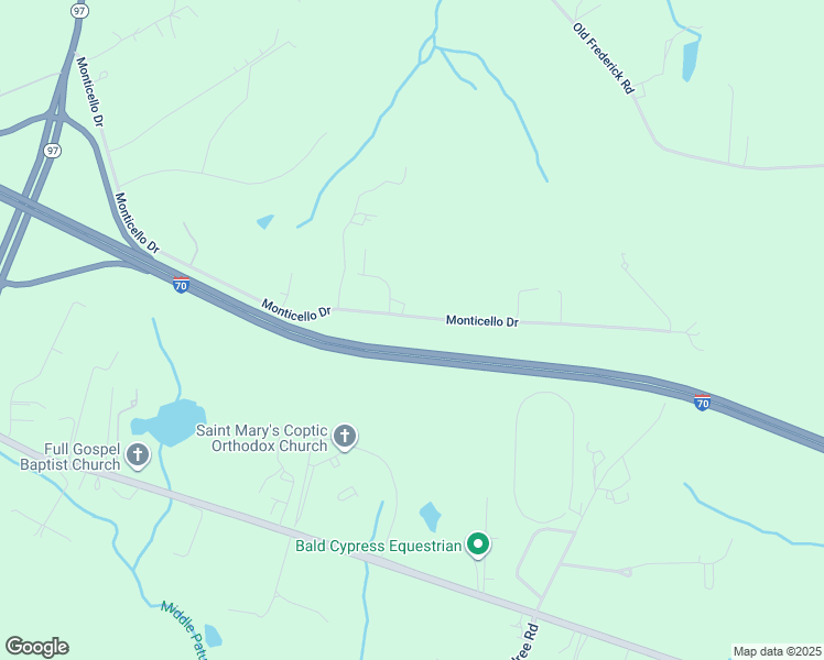map of restaurants, bars, coffee shops, grocery stores, and more near 14081 Monticello Drive in Cooksville