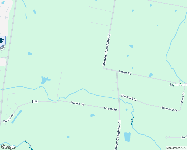 map of restaurants, bars, coffee shops, grocery stores, and more near 2360 Mounts Road in Morrow