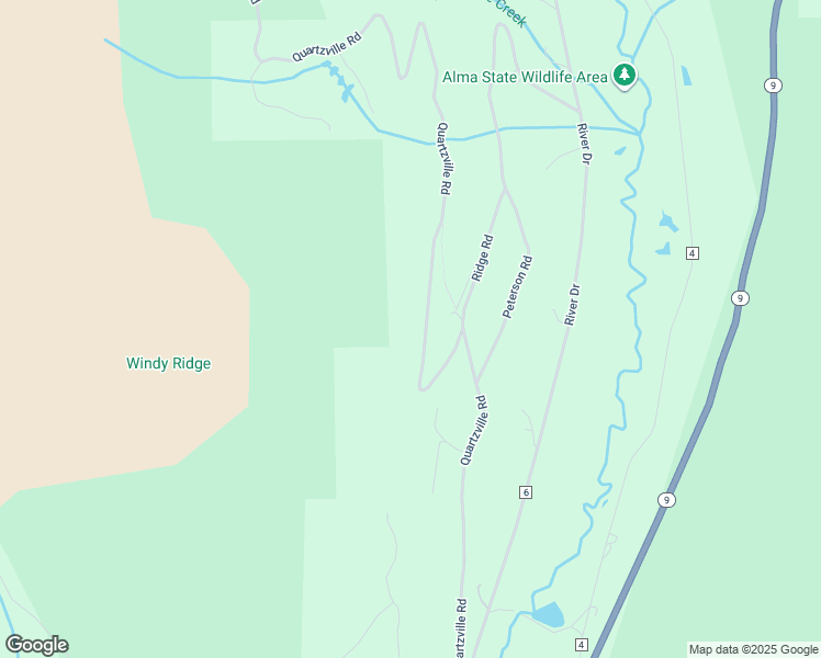 map of restaurants, bars, coffee shops, grocery stores, and more near 999 Quartzville Road in Fairplay