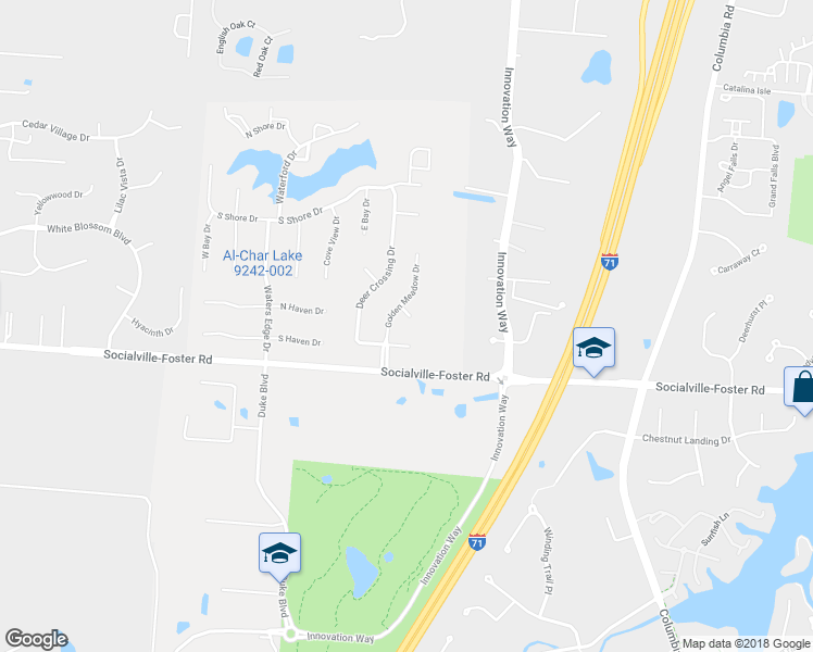 map of restaurants, bars, coffee shops, grocery stores, and more near 7885 Eaglecrest Court in Mason