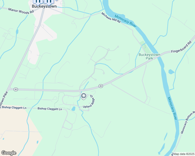 map of restaurants, bars, coffee shops, grocery stores, and more near 3205 Hyde Park Court in Adamstown