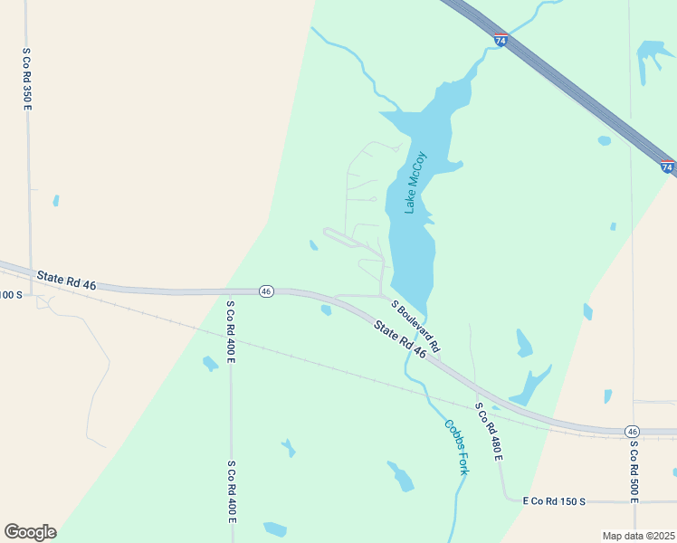 map of restaurants, bars, coffee shops, grocery stores, and more near 999 South Lake McCoy Drive in Greensburg