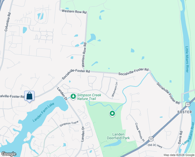 map of restaurants, bars, coffee shops, grocery stores, and more near 7856 Hackney Circle in Maineville