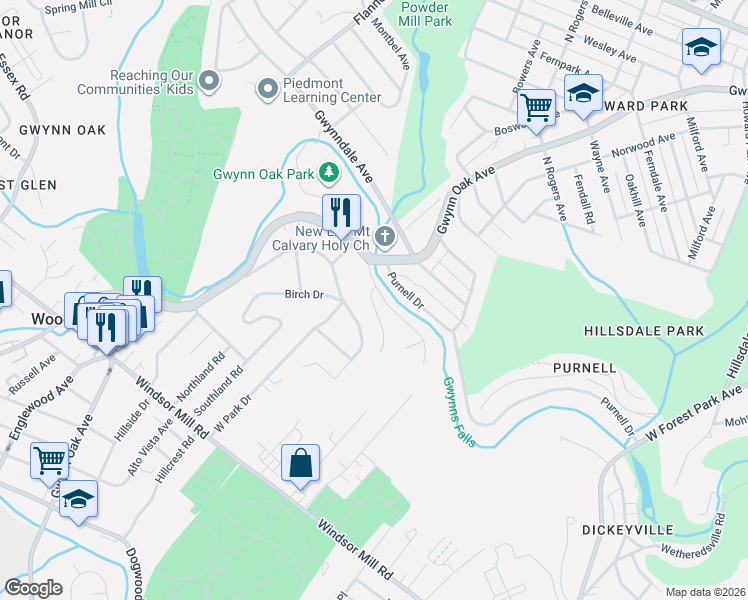 map of restaurants, bars, coffee shops, grocery stores, and more near in Baltimore