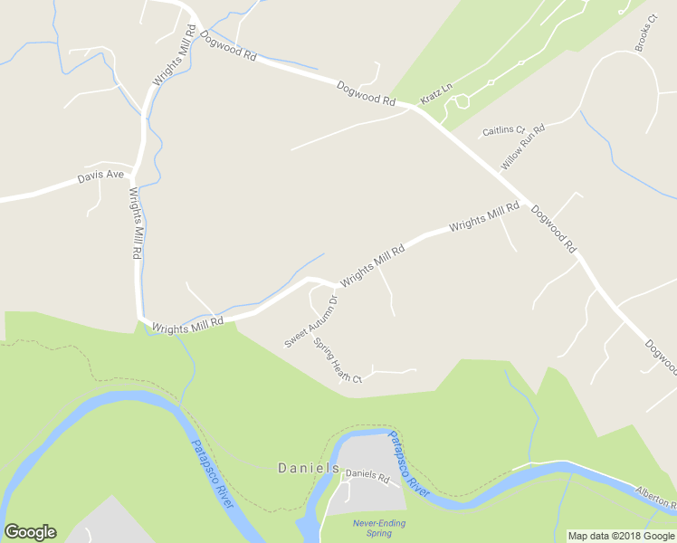 map of restaurants, bars, coffee shops, grocery stores, and more near 8730 Wrights Mill Road in Baltimore County