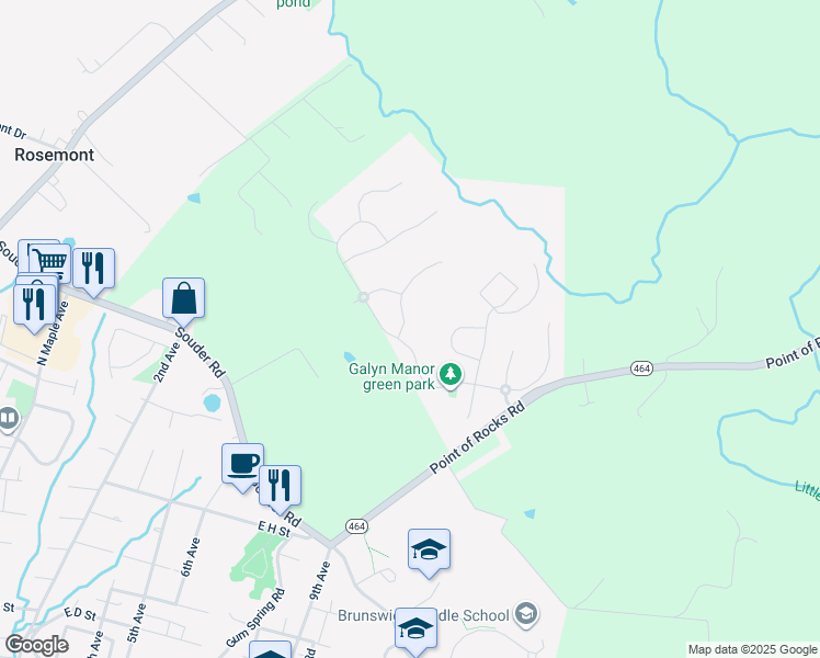 map of restaurants, bars, coffee shops, grocery stores, and more near 4 Jeffrey Lane in Brunswick