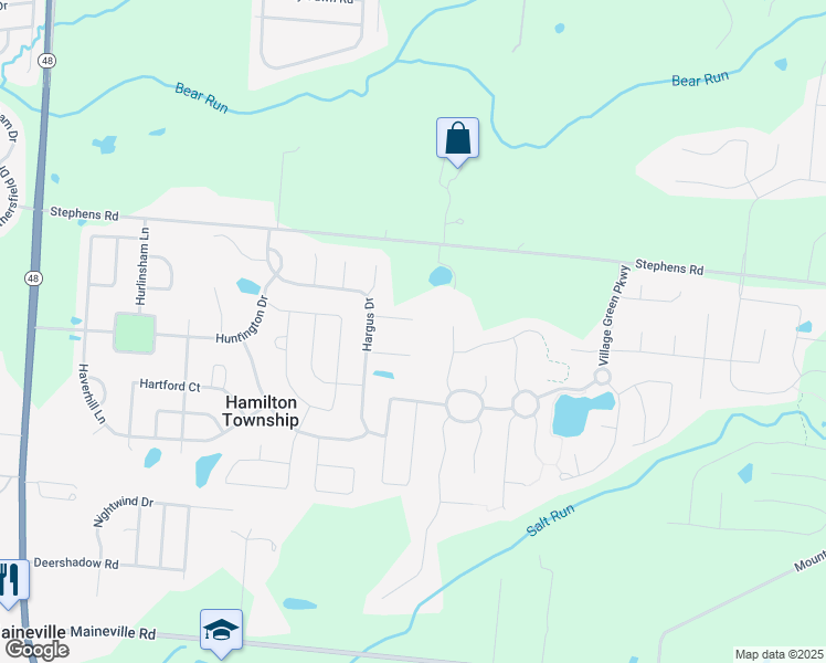 map of restaurants, bars, coffee shops, grocery stores, and more near 693 Hentron Ct in Maineville