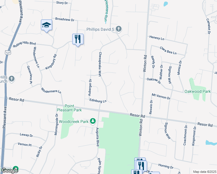 map of restaurants, bars, coffee shops, grocery stores, and more near 3 Suffolk Court in Fairfield
