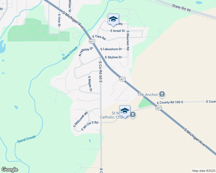 map of restaurants, bars, coffee shops, grocery stores, and more near 1031 East Crown Pointe Boulevard in Greensburg