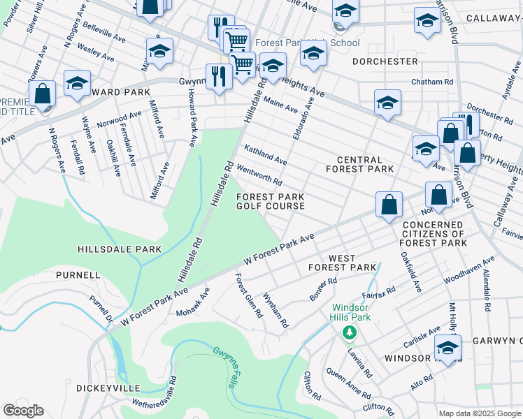 map of restaurants, bars, coffee shops, grocery stores, and more near 4402 Carleview Road in Baltimore