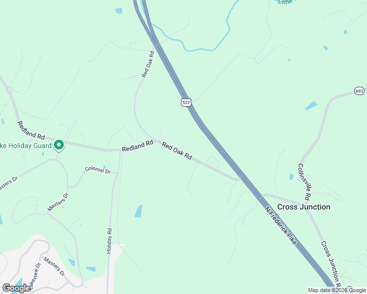 map of restaurants, bars, coffee shops, grocery stores, and more near 260 Red Oak Road in Cross Junction