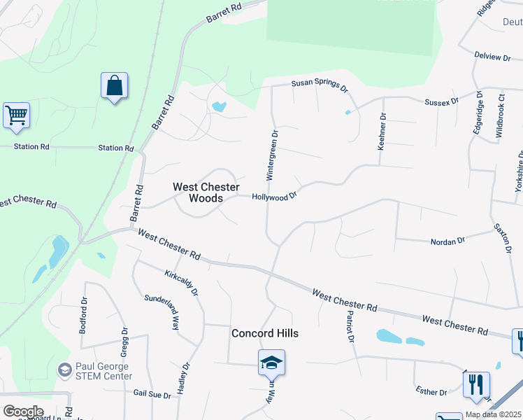 map of restaurants, bars, coffee shops, grocery stores, and more near 9109 Wintergreen Drive in Butler County